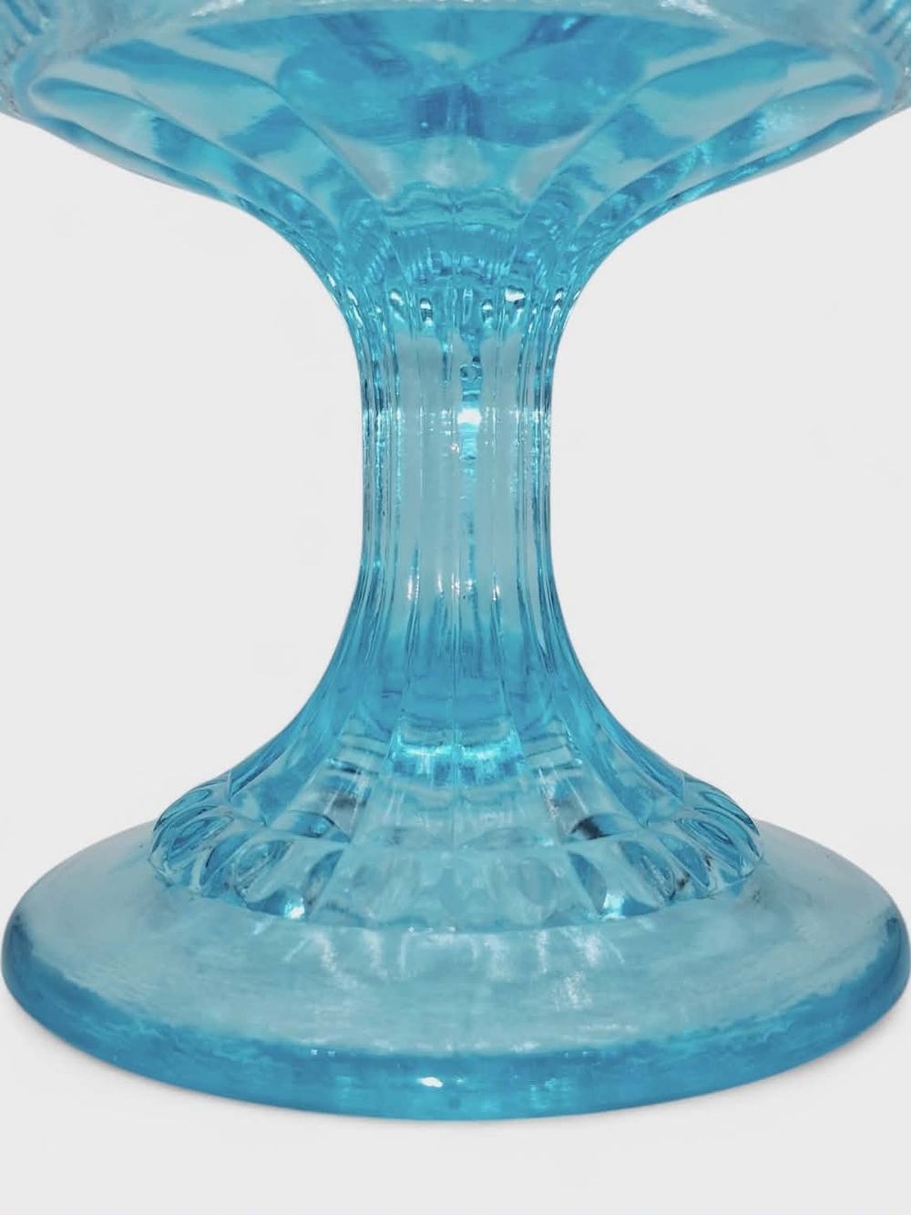 Fenton Eye & Scroll Blue Opalescent Compote - Picture 3 of 8